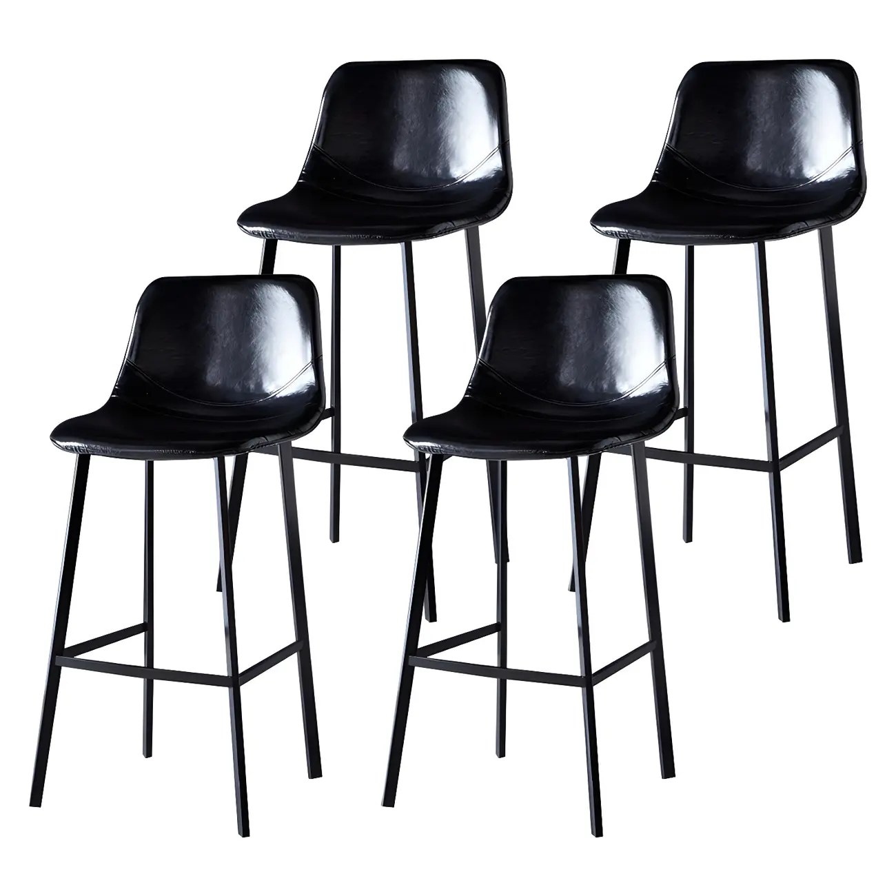 Bucket Low Back Upholstered Leather Counter Bar Stool Image - 26 | homeyfad