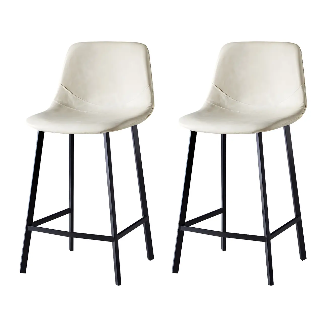 Bucket Low Back Upholstered Leather Counter Bar Stool Image - 31 | homeyfad