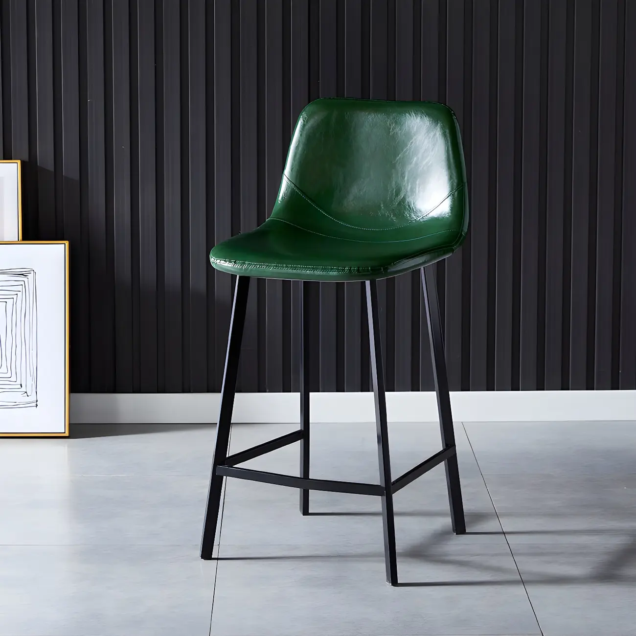 Bucket Low Back Upholstered Leather Counter Bar Stool Image - 45 | homeyfad