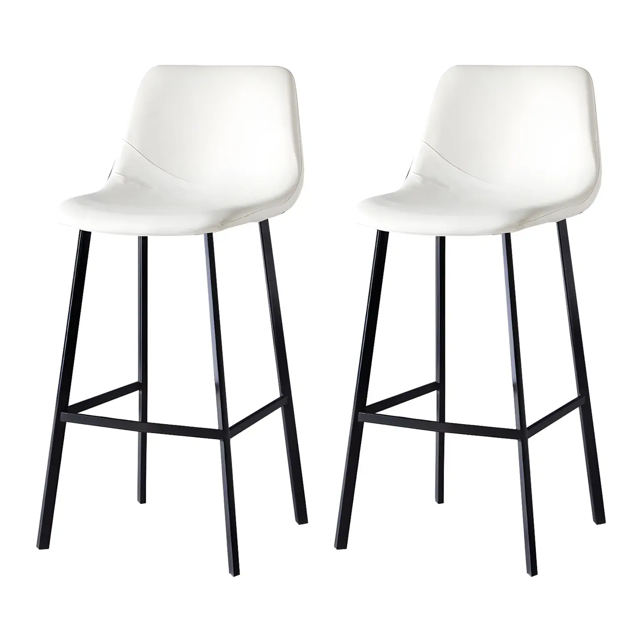 Bucket Low Back Upholstered Leather Counter Bar Stool Image - 49 | homeyfad