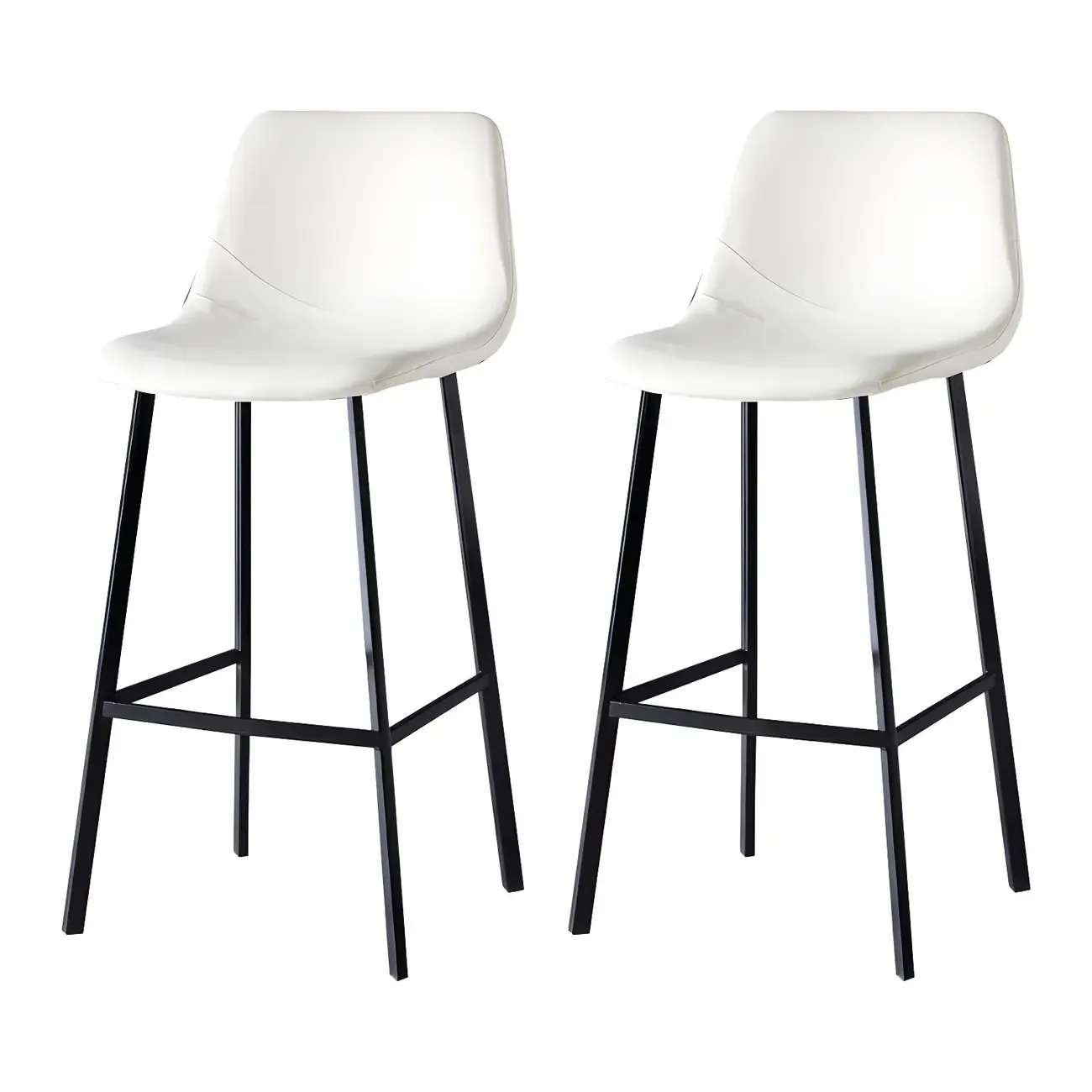 Bucket Low Back Upholstered Leather Counter Bar Stool Image - 49