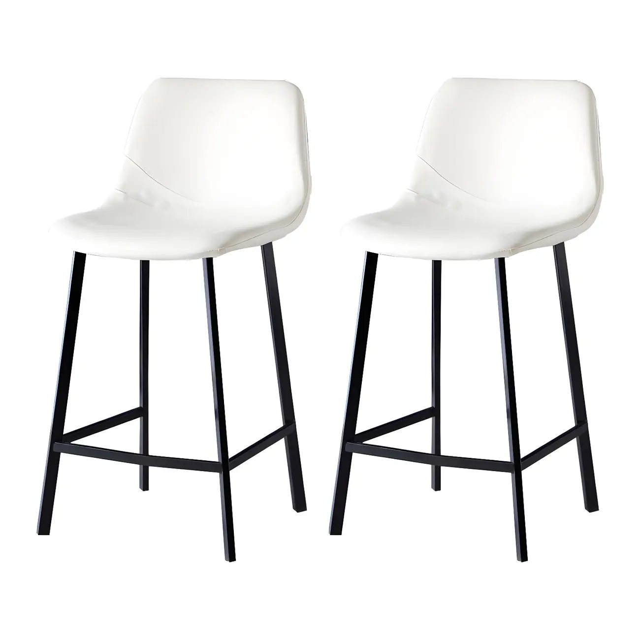 Bucket Low Back Upholstered Leather Counter Bar Stool Image - 52 | homeyfad