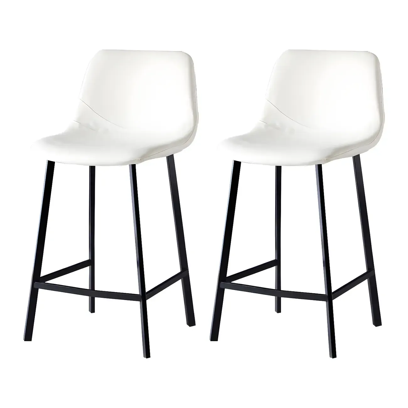 Bucket Low Back Upholstered Leather Counter Bar Stool Image - 52