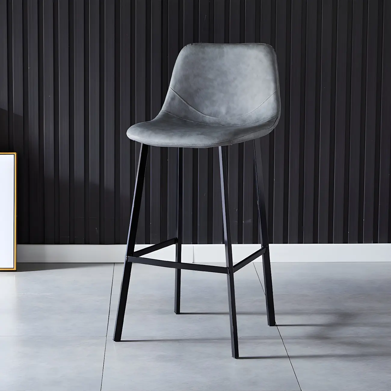 Bucket Low Back Upholstered Leather Counter Bar Stool Image - 54 | homeyfad