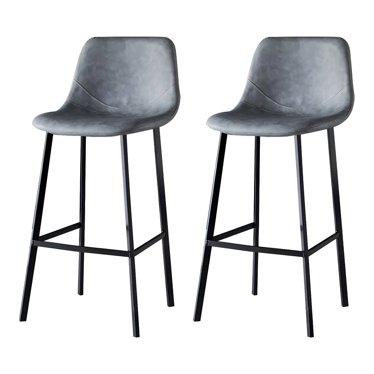 Bucket Low Back Upholstered Leather Counter Bar Stool Image - 55 | homeyfad
