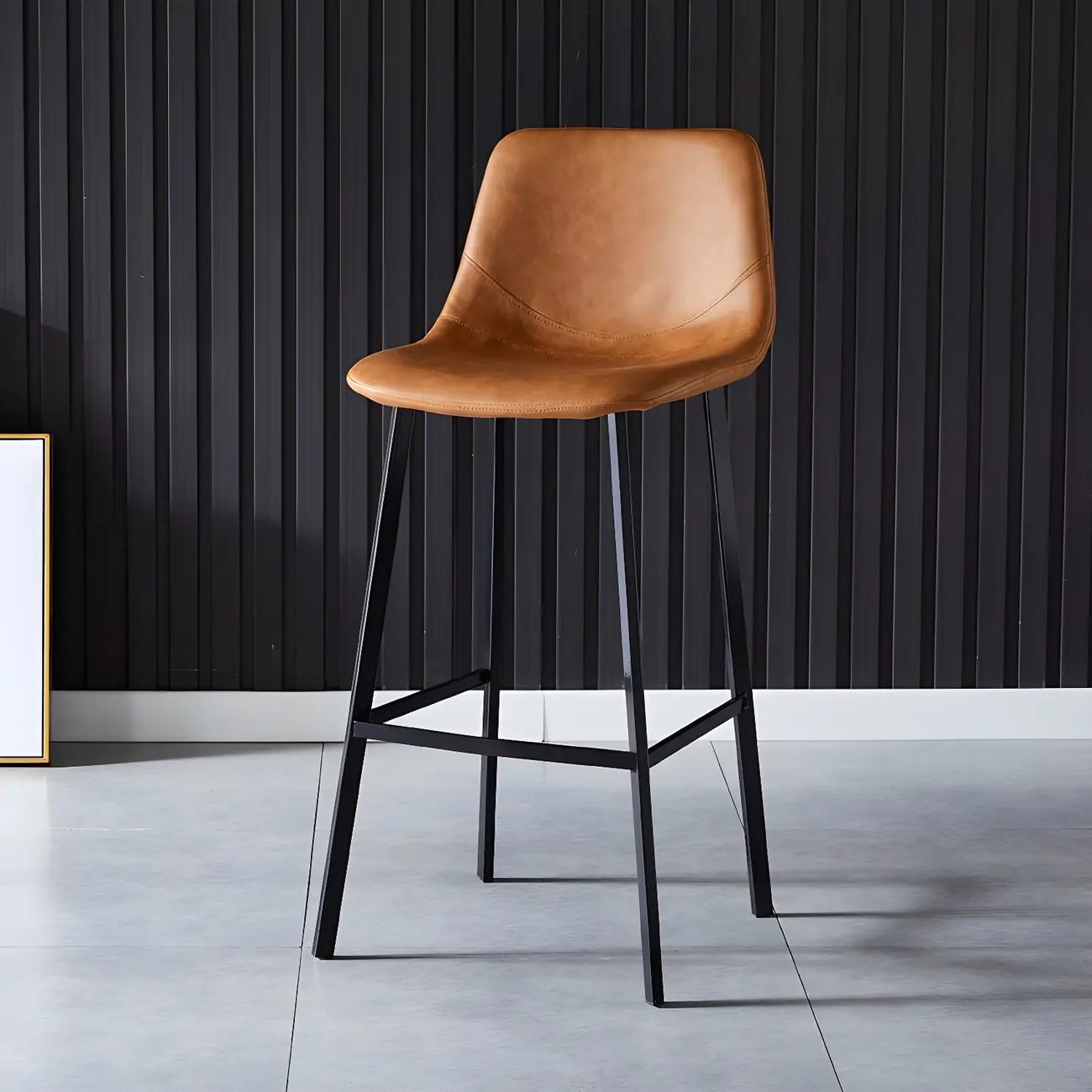 Bucket Low Back Upholstered Leather Counter Bar Stool Image - 57 | homeyfad