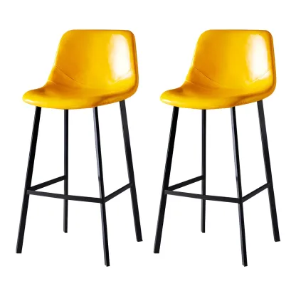 Bucket Low Back Upholstered Leather Counter Bar Stool Image - 61