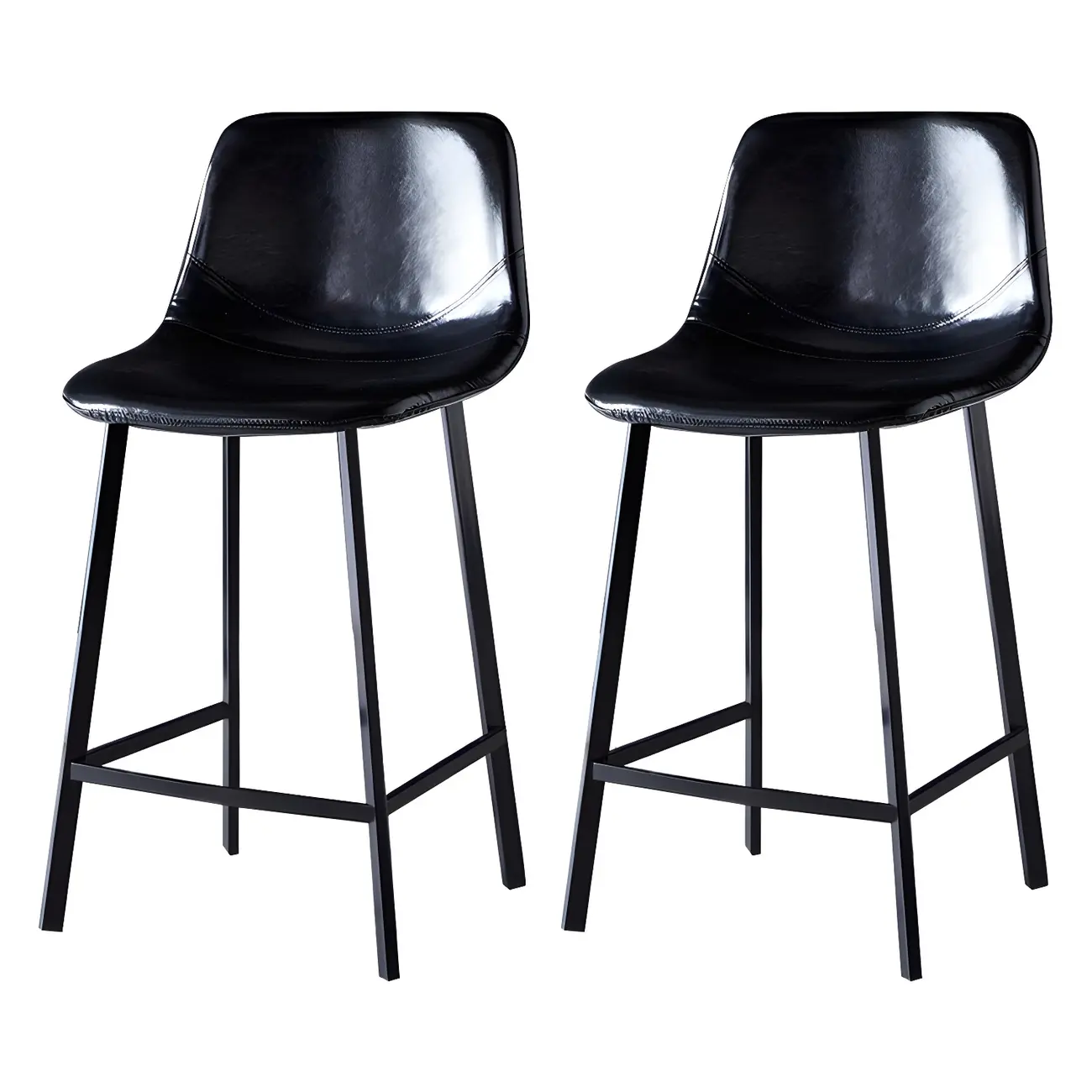 Bucket Low Back Upholstered Leather Counter Bar Stool Image - 64 | homeyfad