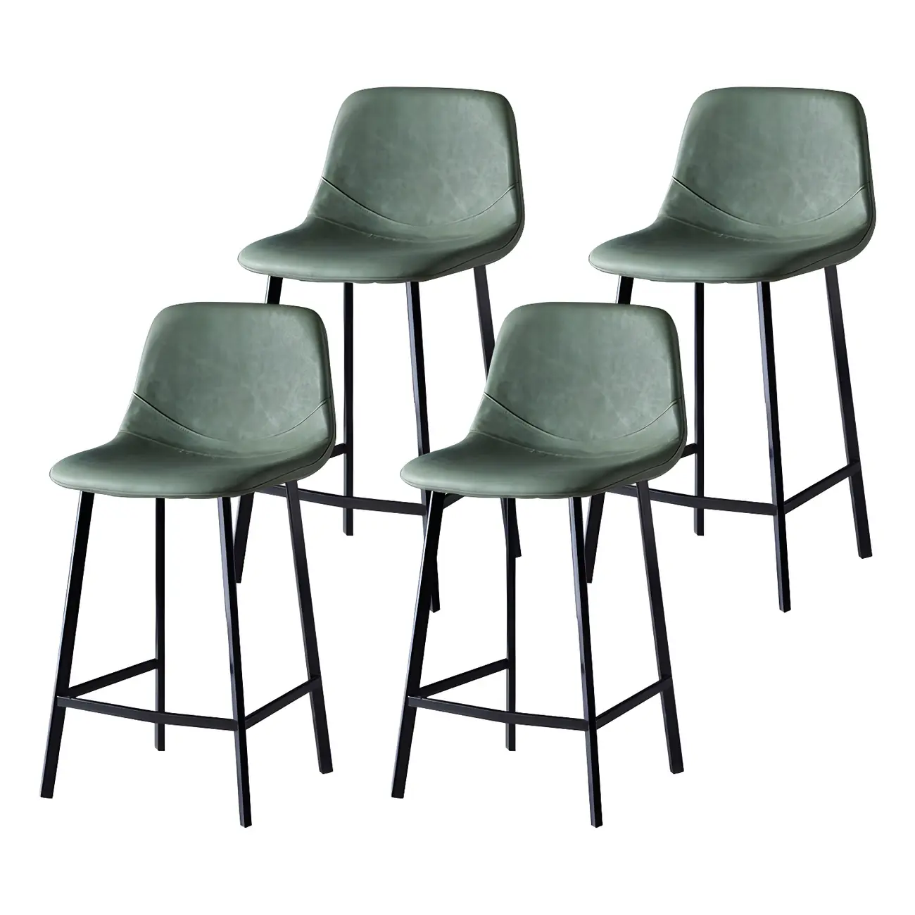 Bucket Low Back Upholstered Leather Counter Bar Stool Image - 77 | homeyfad