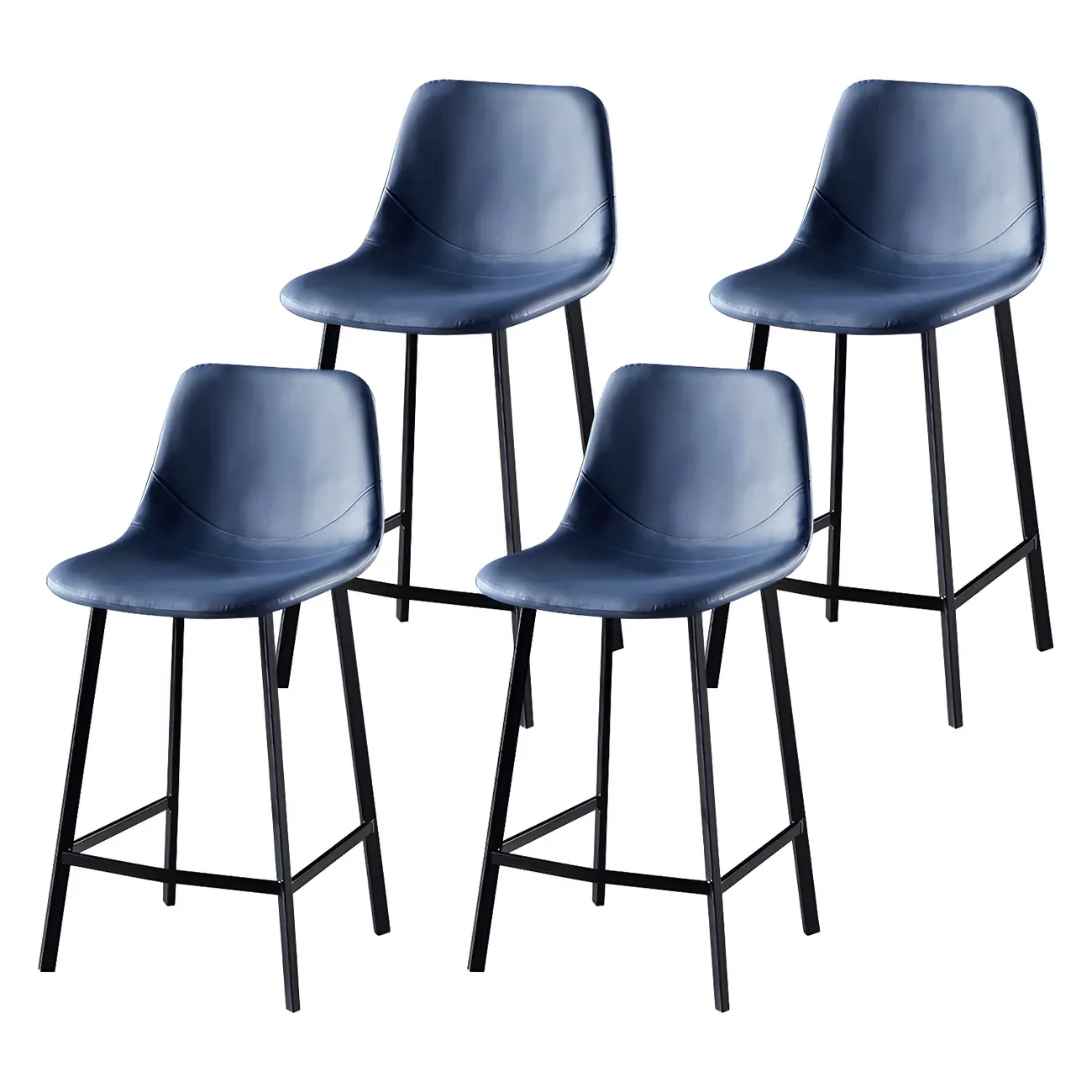 Bucket Low Back Upholstered Leather Counter Bar Stool Image - 83 | homeyfad