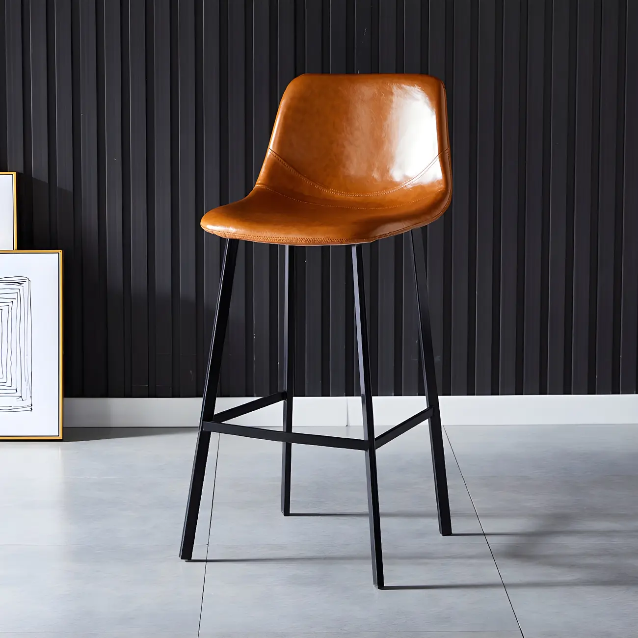 Bucket Low Back Upholstered Leather Counter Bar Stool Image - 87 | homeyfad