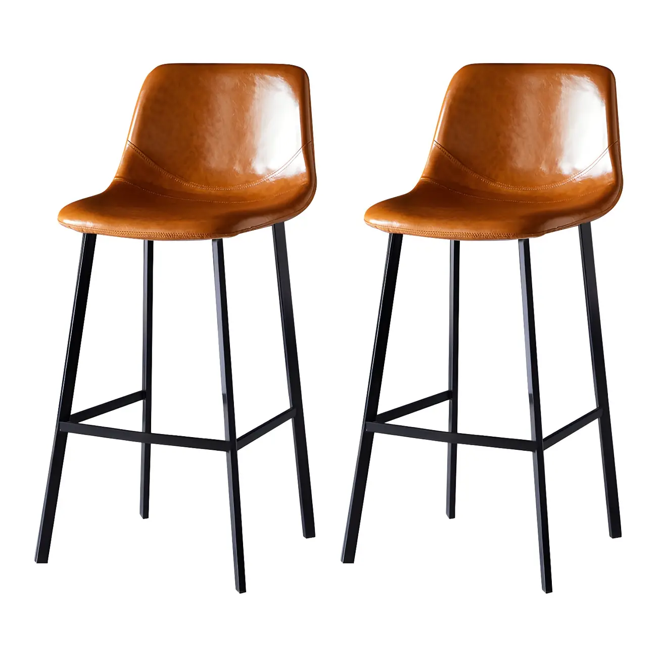 Bucket Low Back Upholstered Leather Counter Bar Stool Image - 88 | homeyfad