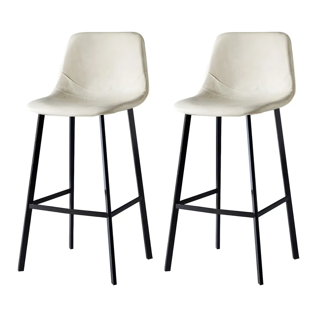 Bucket Low Back Upholstered Leather Counter Bar Stool Image - 94