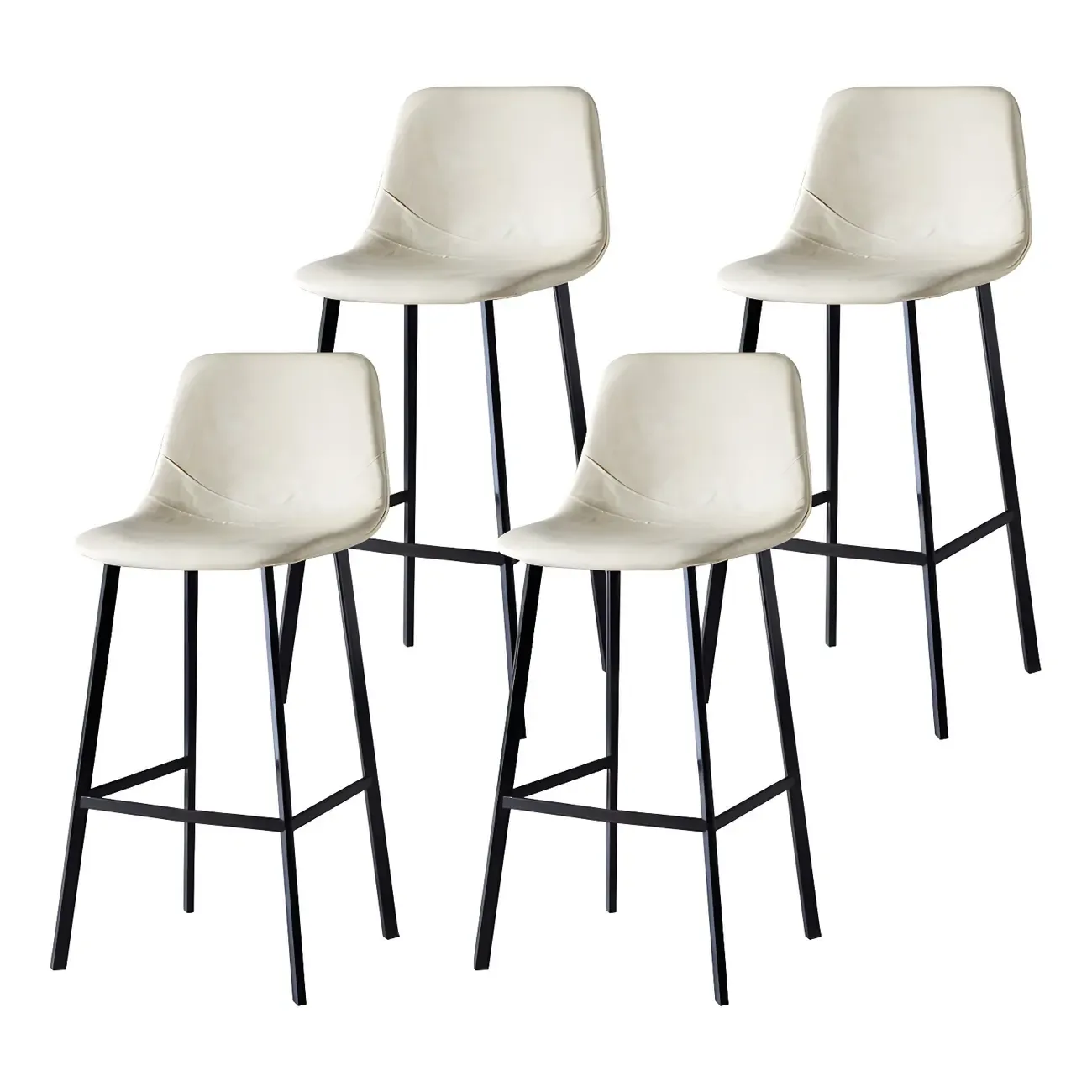 Bucket Low Back Upholstered Leather Counter Bar Stool Image - 95