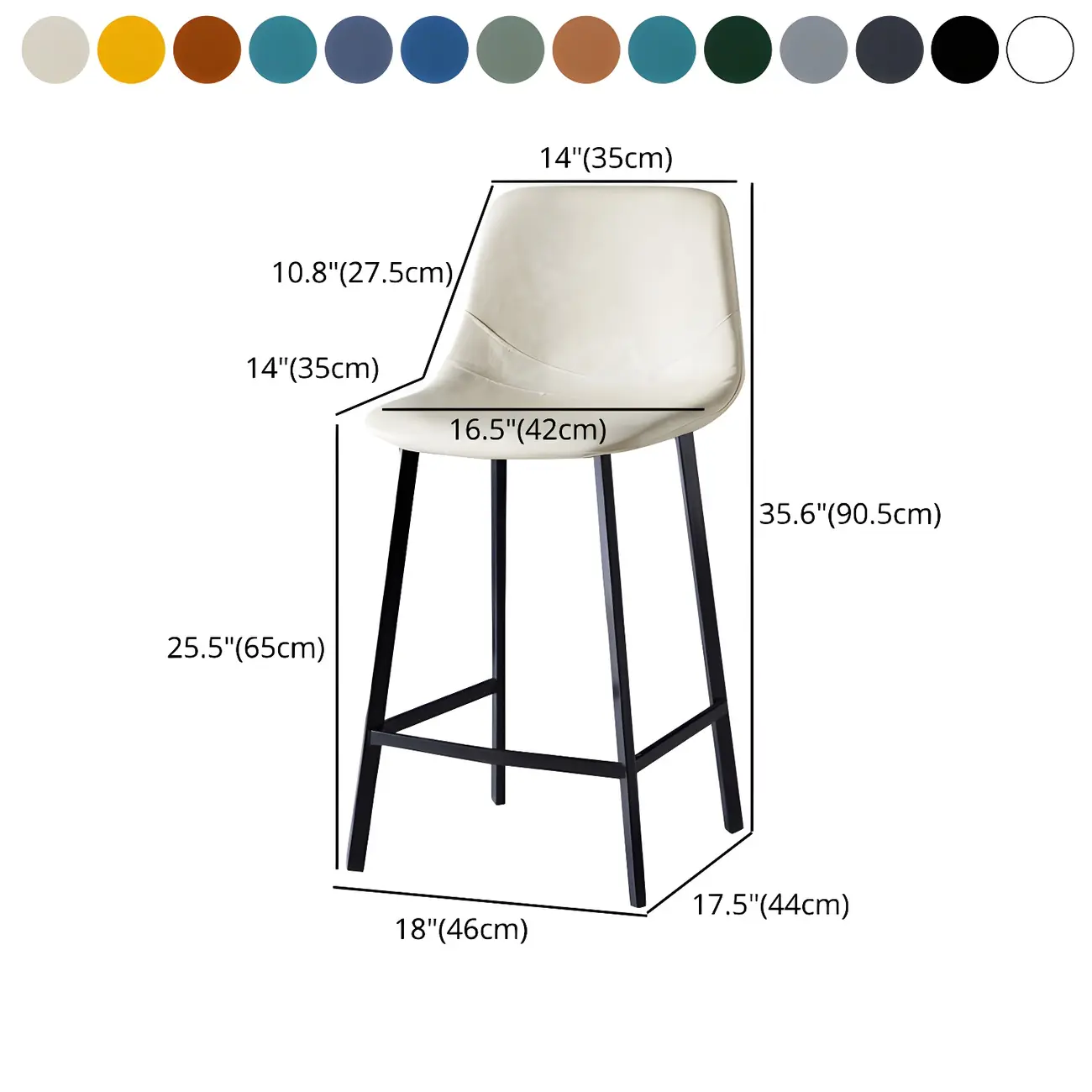 Bucket Low Back Upholstered Leather Counter Bar Stool Image - 13 | homeyfad