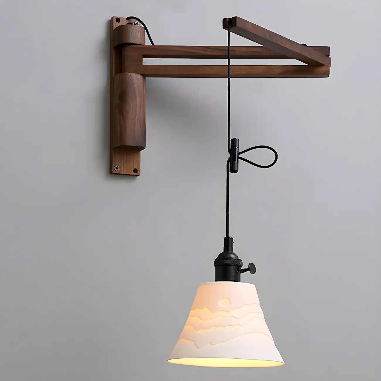 Modern Adjustable Wall Sconce with Wood for Bedroom Image - 5 | homeyfad