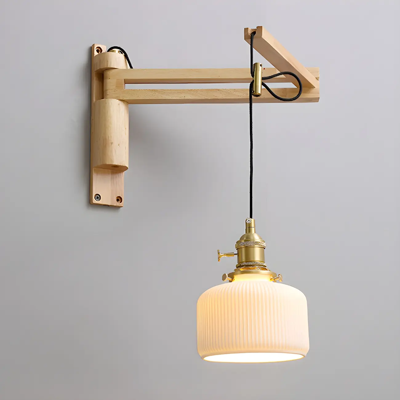 Modern Adjustable Wall Sconce with Wood for Bedroom Image - 8 | homeyfad