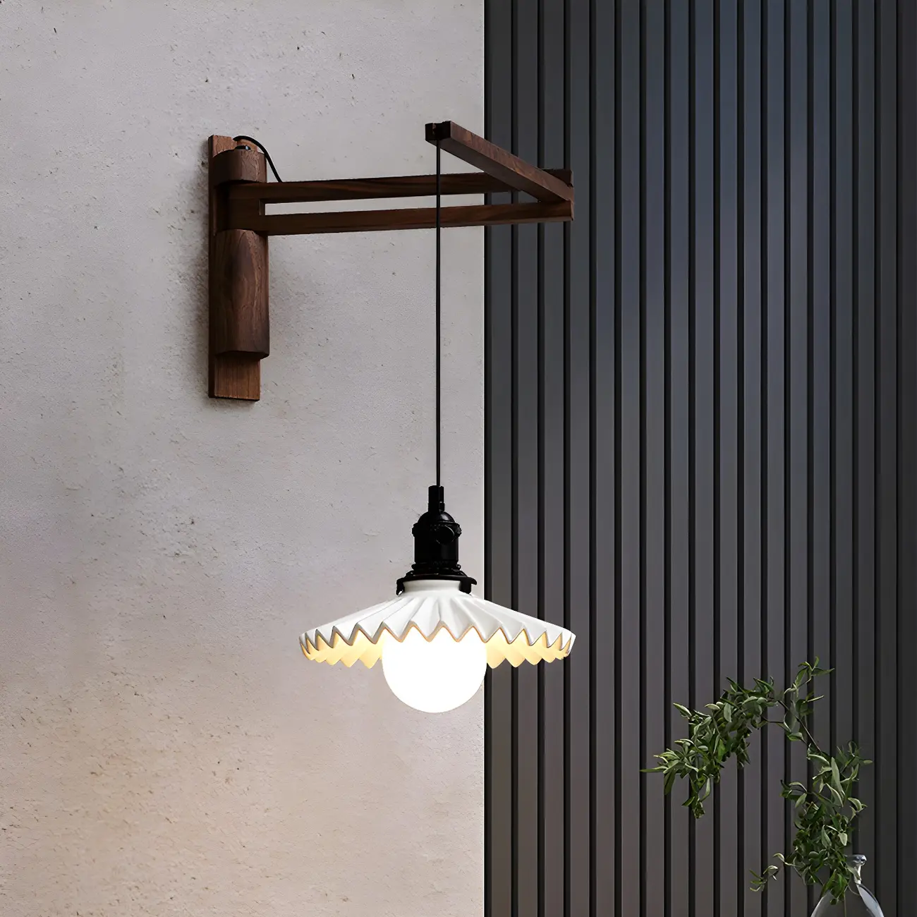 Modern Adjustable Wall Sconce with Wood for Bedroom Image - 2 | homeyfad