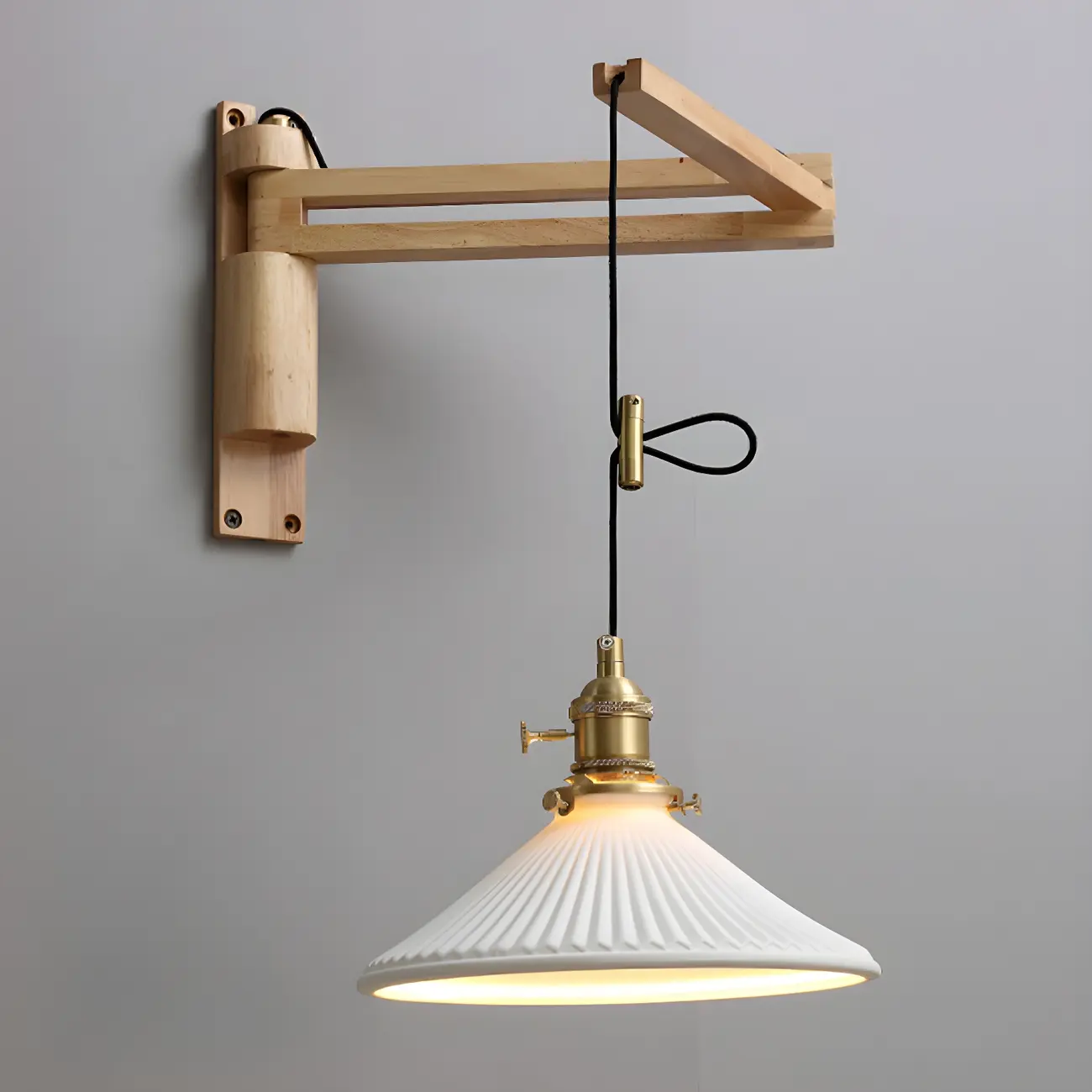 Modern Adjustable Wall Sconce with Wood for Bedroom Image - 9 | homeyfad