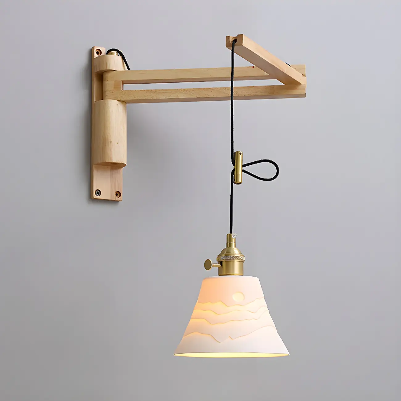 Modern Adjustable Wall Sconce with Wood for Bedroom Image - 10 | homeyfad