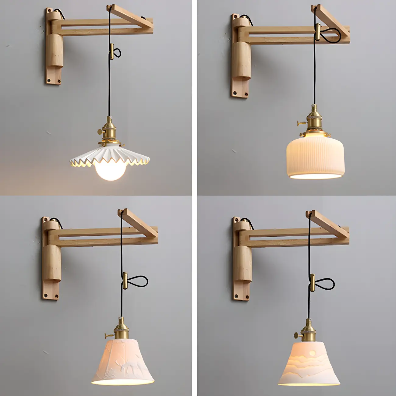 Modern Adjustable Wall Sconce with Wood for Bedroom Image - 15 | homeyfad