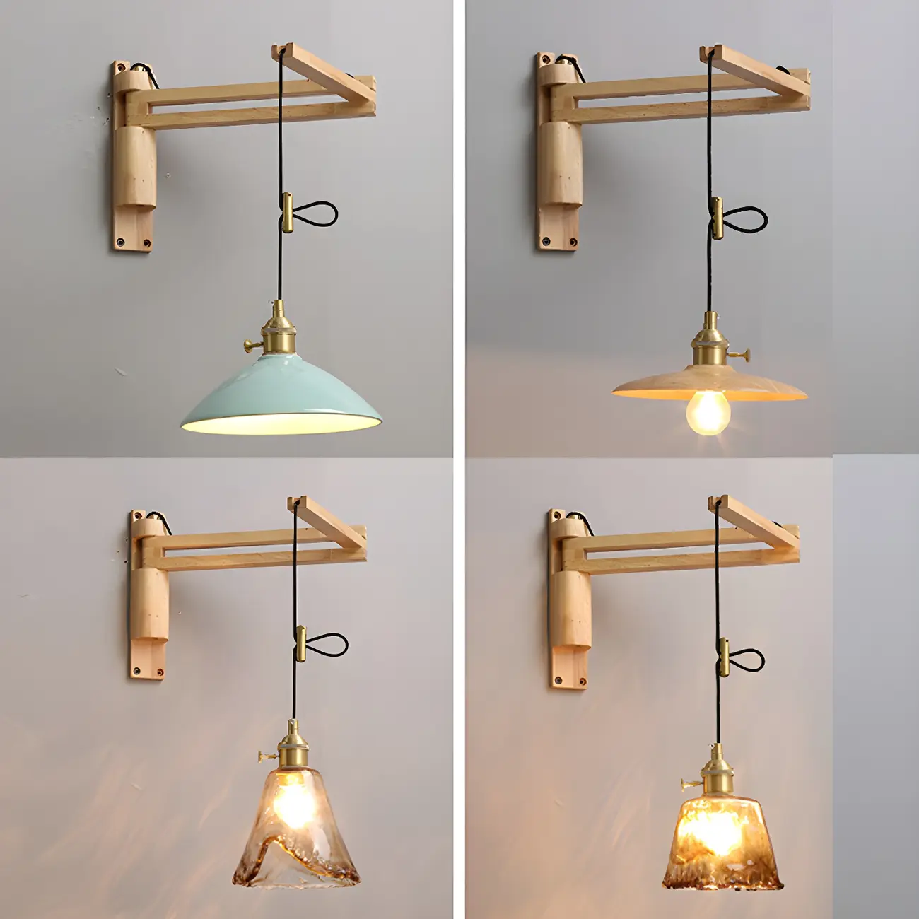 Modern Adjustable Wall Sconce with Wood for Bedroom Image - 17 | homeyfad