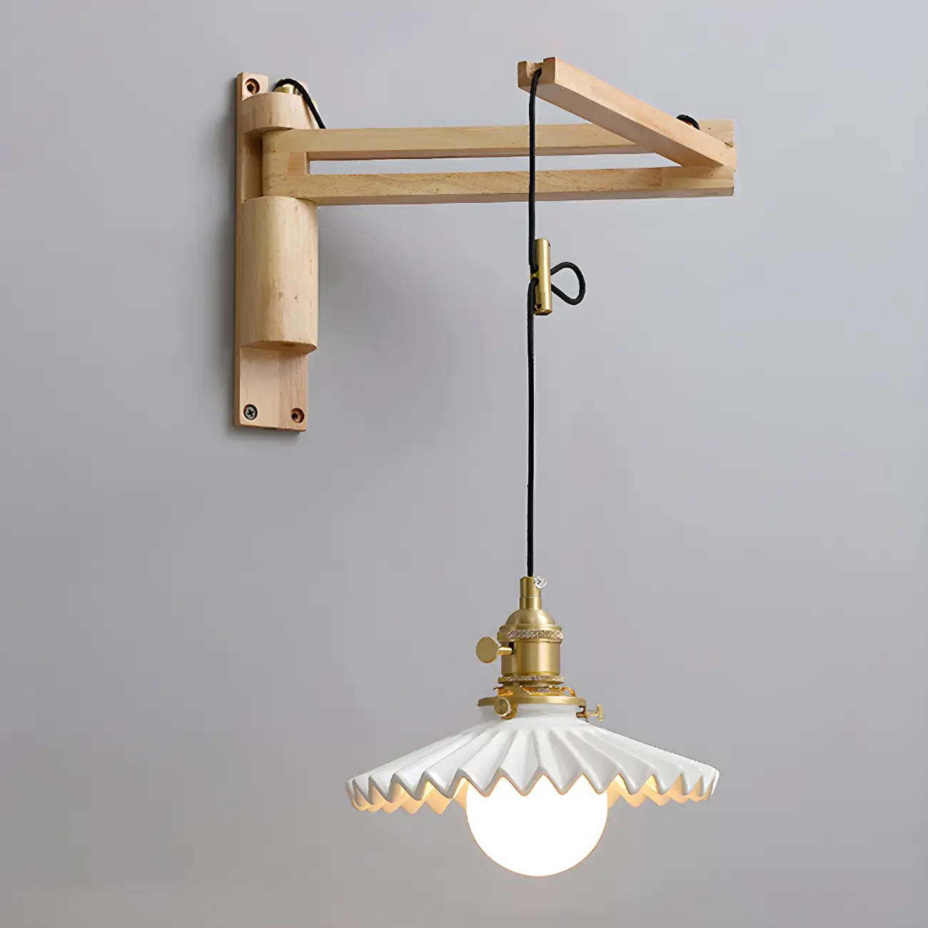 Modern Adjustable Wall Sconce with Wood for Bedroom Image - 26 | homeyfad