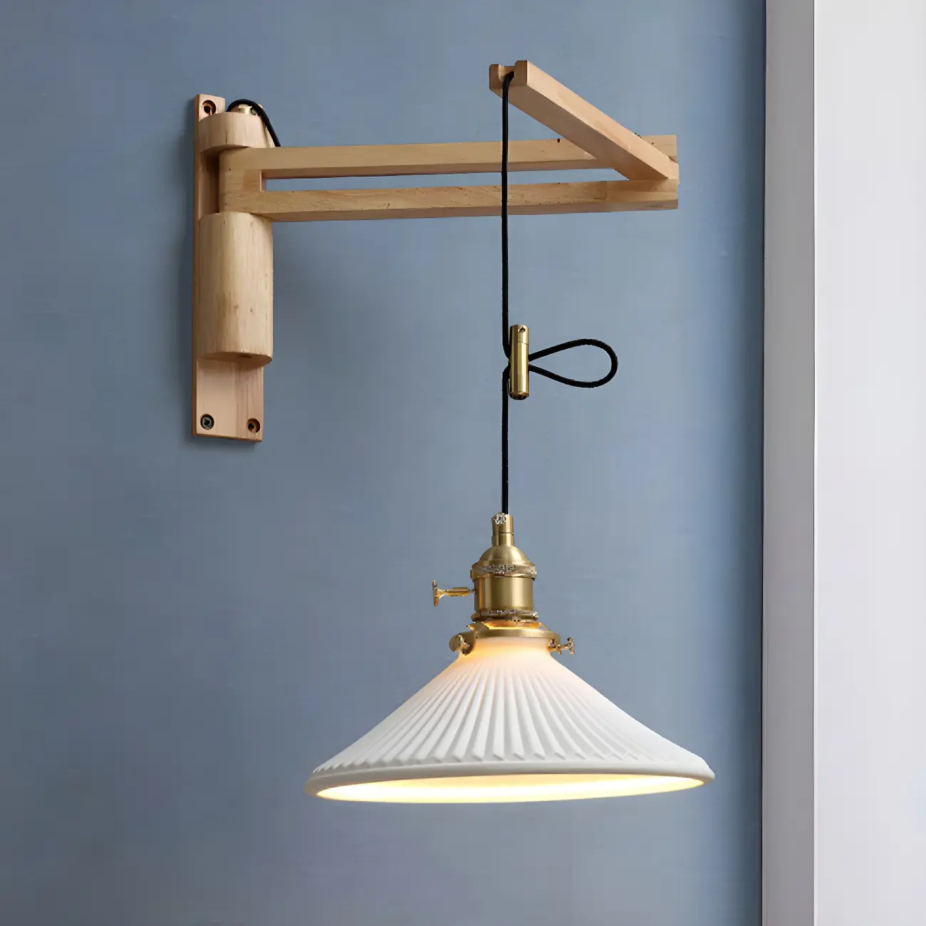 Modern Adjustable Wall Sconce with Wood for Bedroom Image - 27 | homeyfad