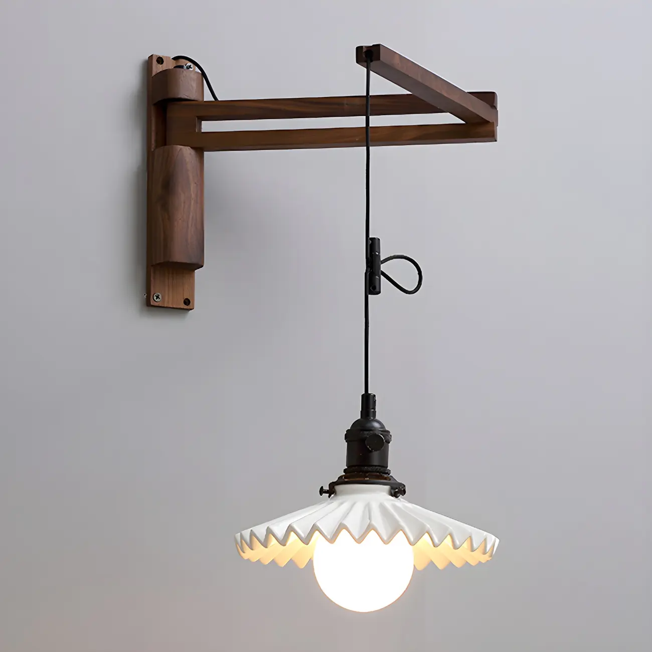 Modern Adjustable Wall Sconce with Wood for Bedroom Image - 28 | homeyfad