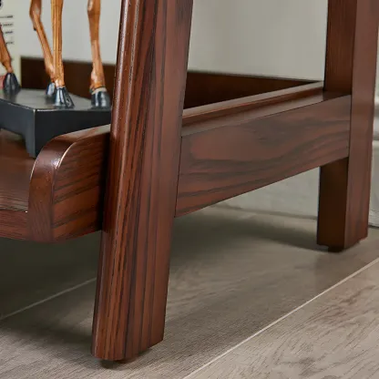 Scandinavian Wood Walnut 5-Tier Ladder Bookcase Image - 8