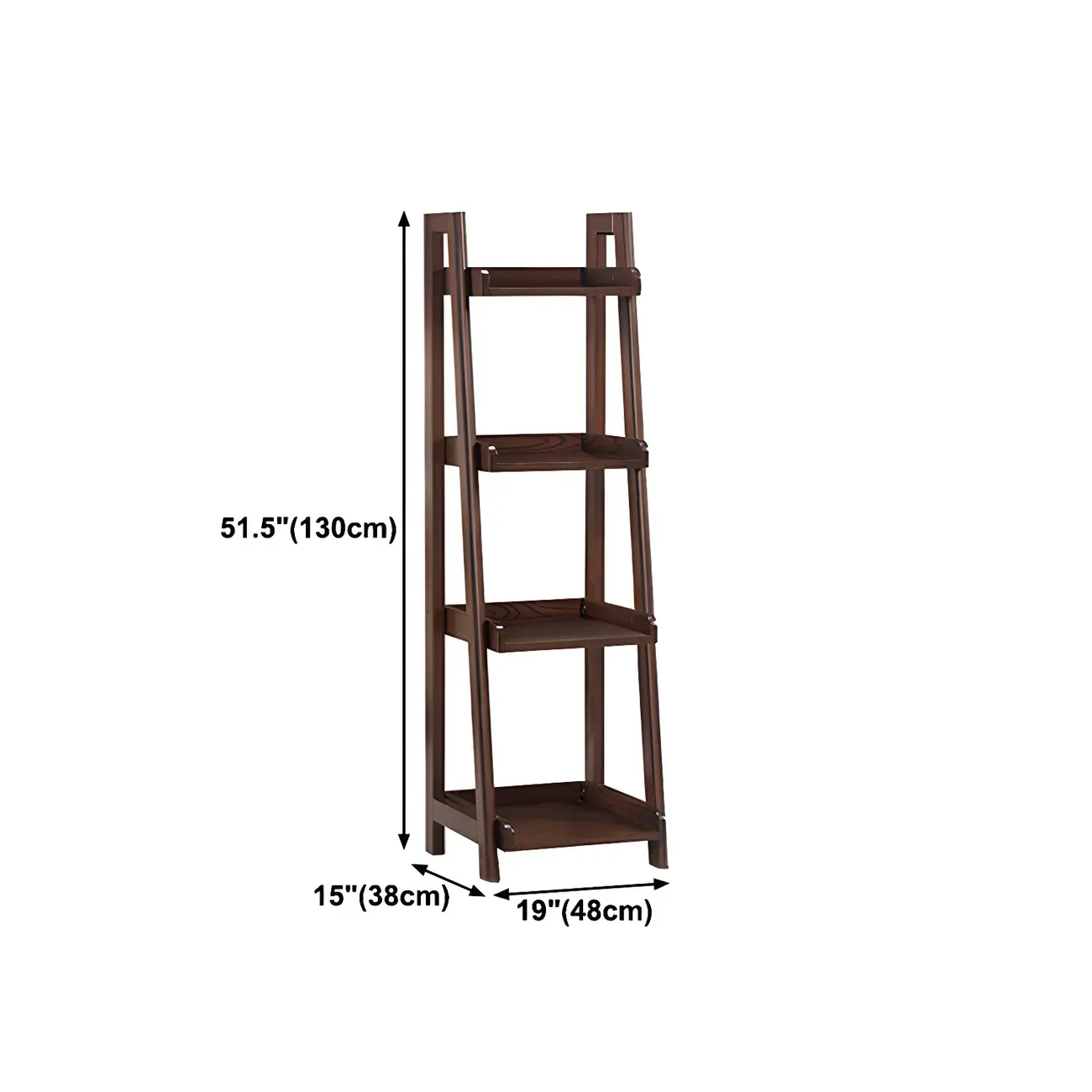Scandinavian Wood Walnut 5-Tier Ladder Bookcase Image - 20 | homeyfad