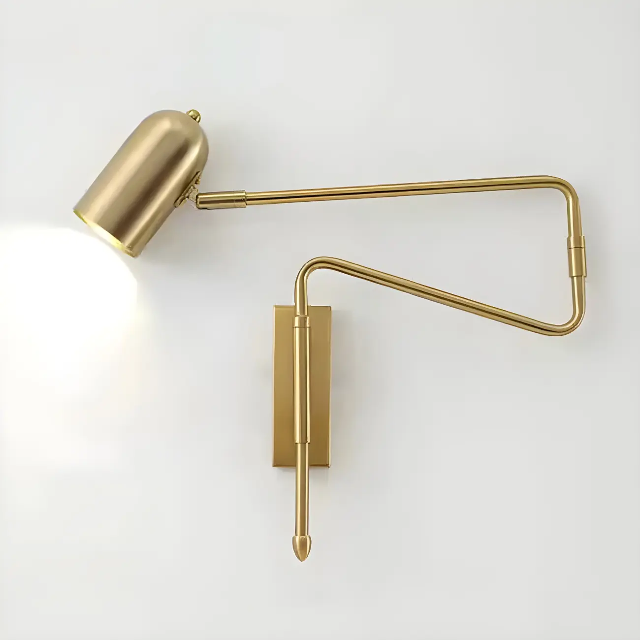 Modern Brass Black Adjustable Swing Arm Wall Light Image - 8 | homeyfad