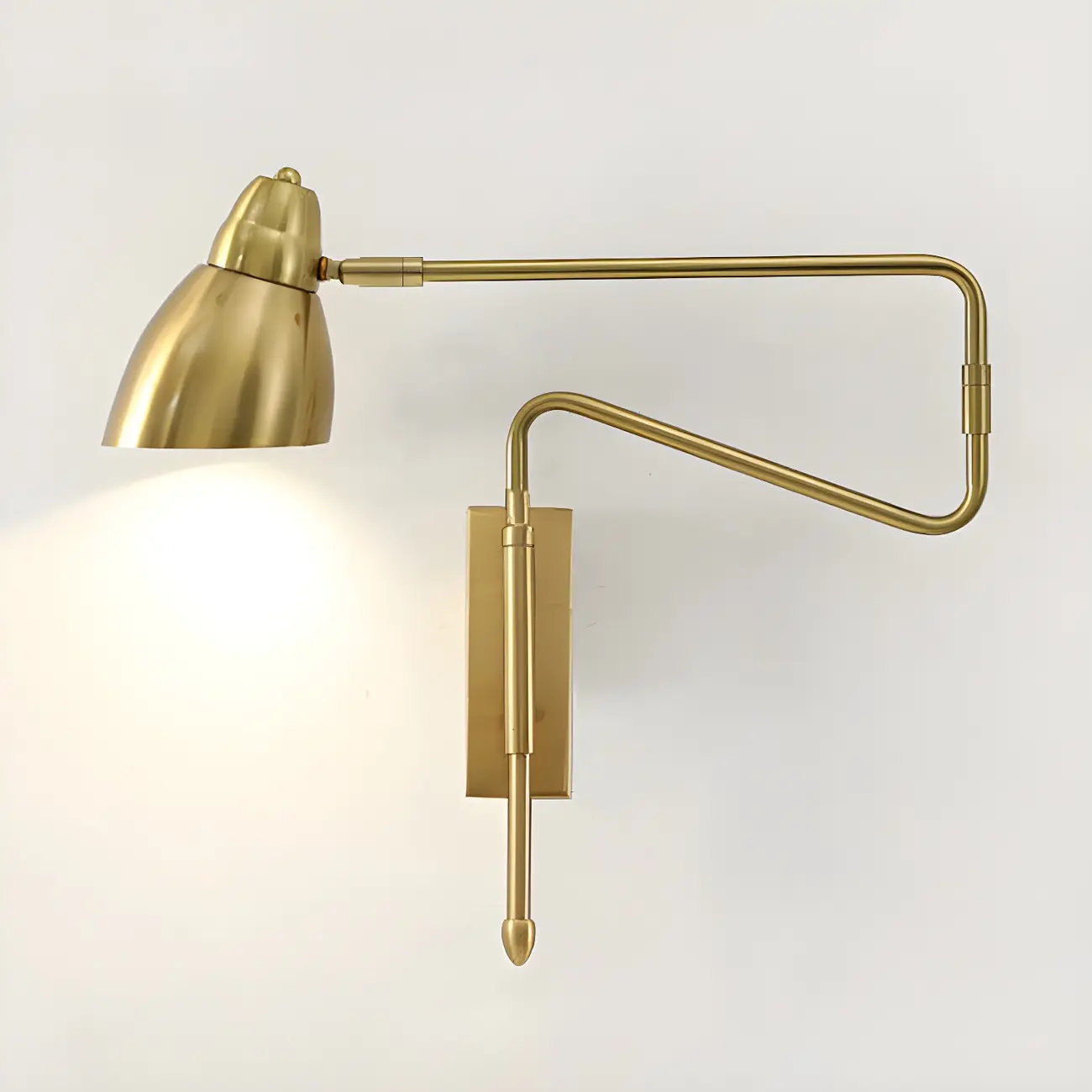 Modern Brass Black Adjustable Swing Arm Wall Light Image - 6 | homeyfad