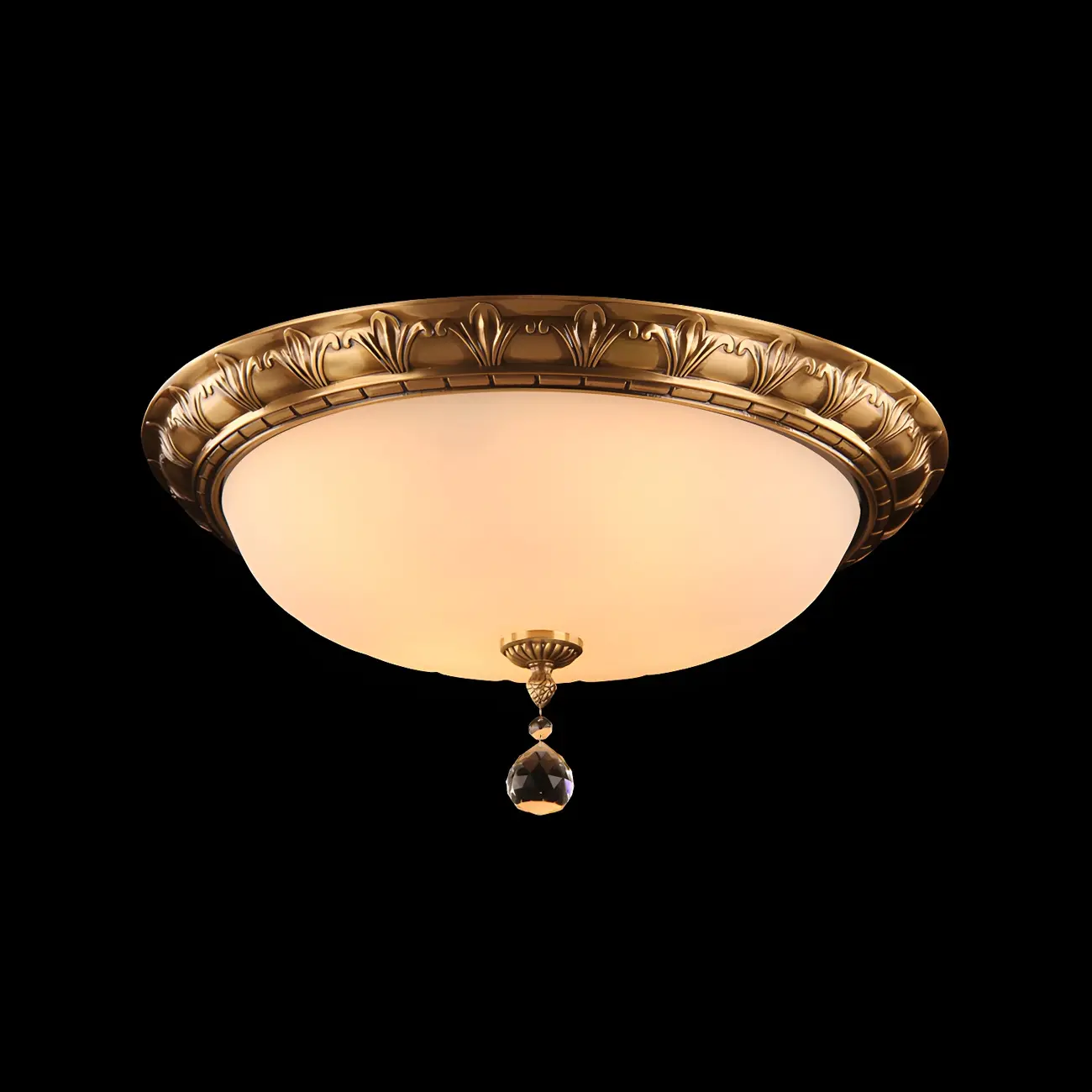 Vintage Glass Flush Mount Light for Elegant Living Room Image - 3 | homeyfad