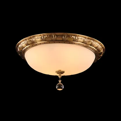 Vintage Glass Flush Mount Light for Elegant Living Room Image - 3