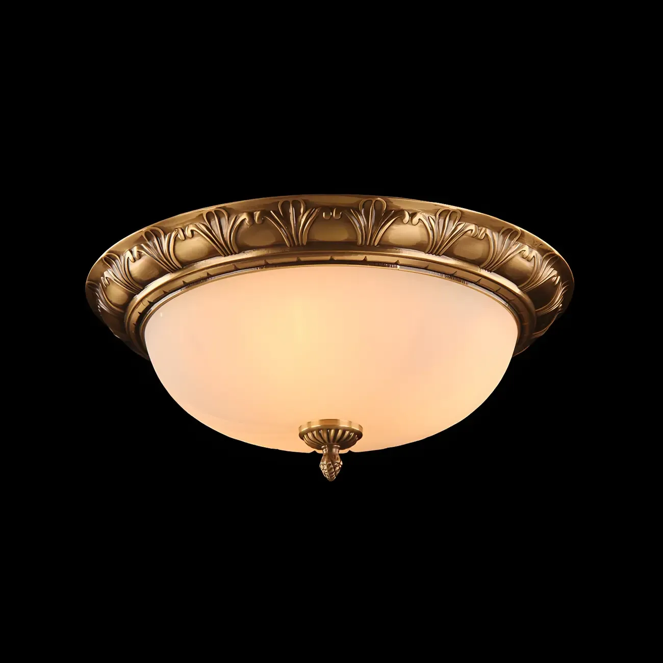 Vintage Glass Flush Mount Light for Elegant Living Room Image - 4