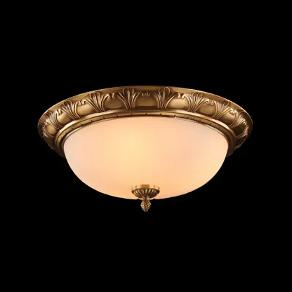 Vintage Glass Flush Mount Light for Elegant Living Room Image - 4