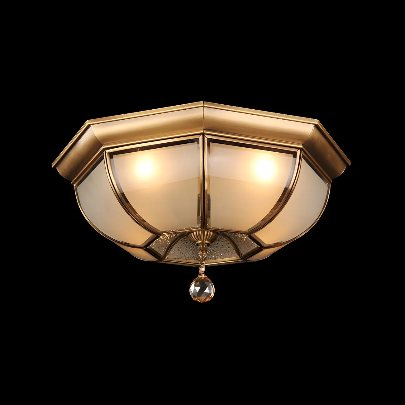 Vintage Glass Flush Mount Light for Elegant Living Room Image - 5 | homeyfad