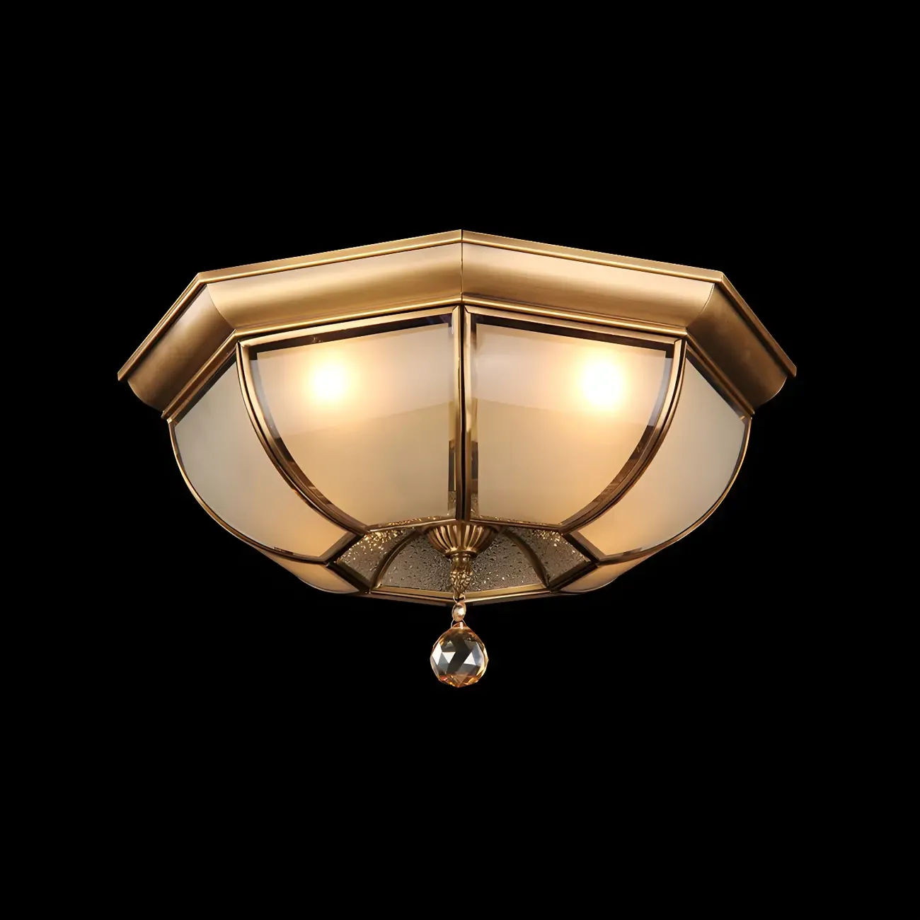 Vintage Glass Flush Mount Light for Elegant Living Room Image - 5