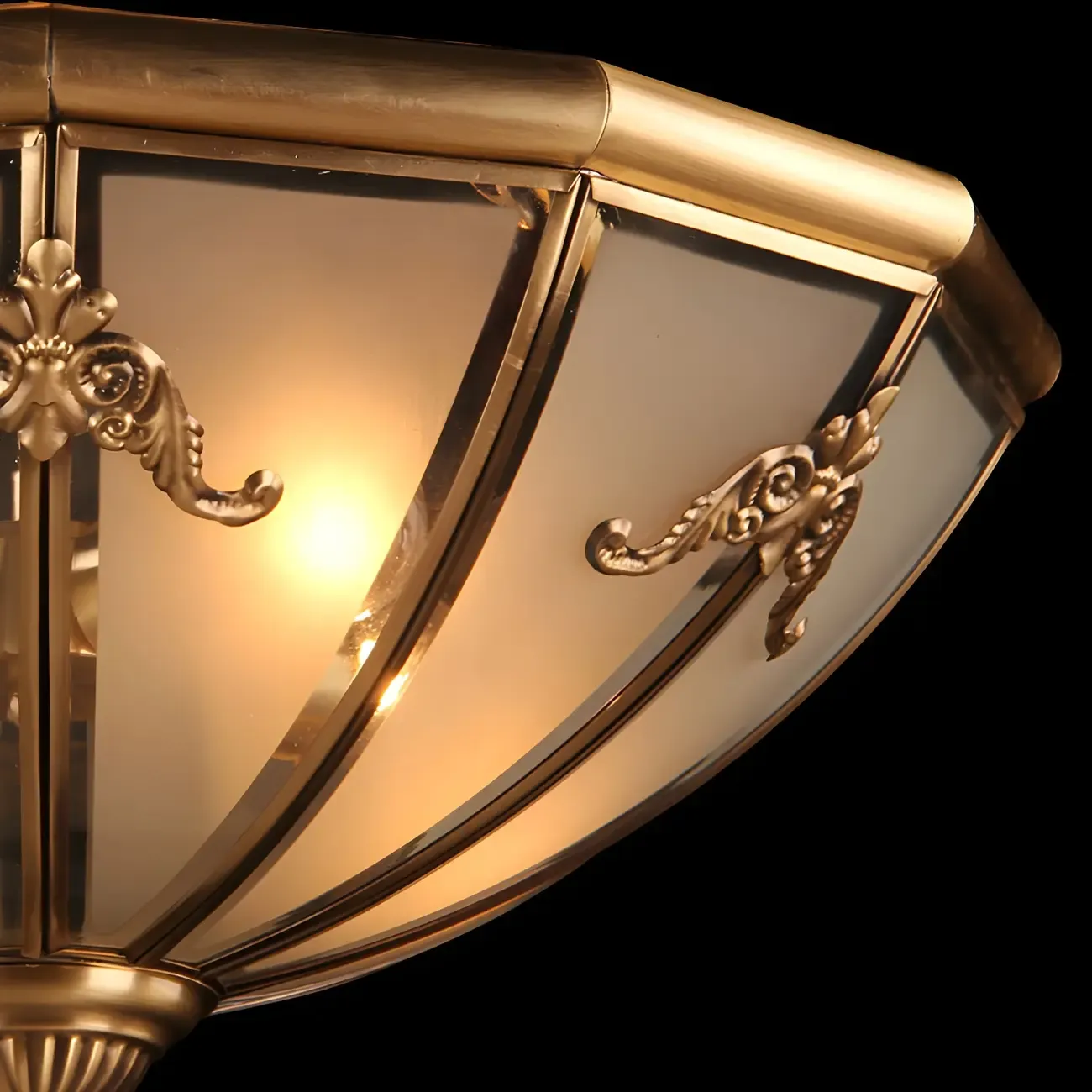 Vintage Glass Flush Mount Light for Elegant Living Room Image - 6