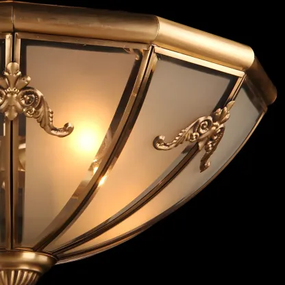 Vintage Glass Flush Mount Light for Elegant Living Room Image - 6