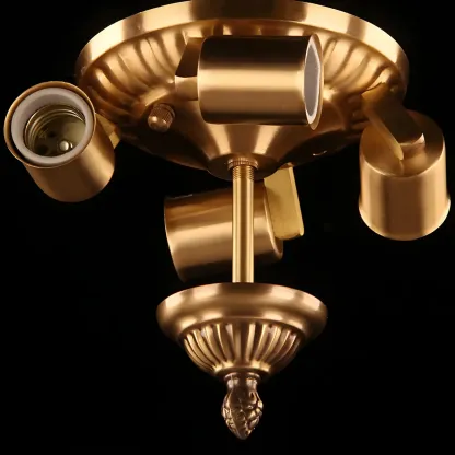 Vintage Glass Flush Mount Light for Elegant Living Room Image - 7