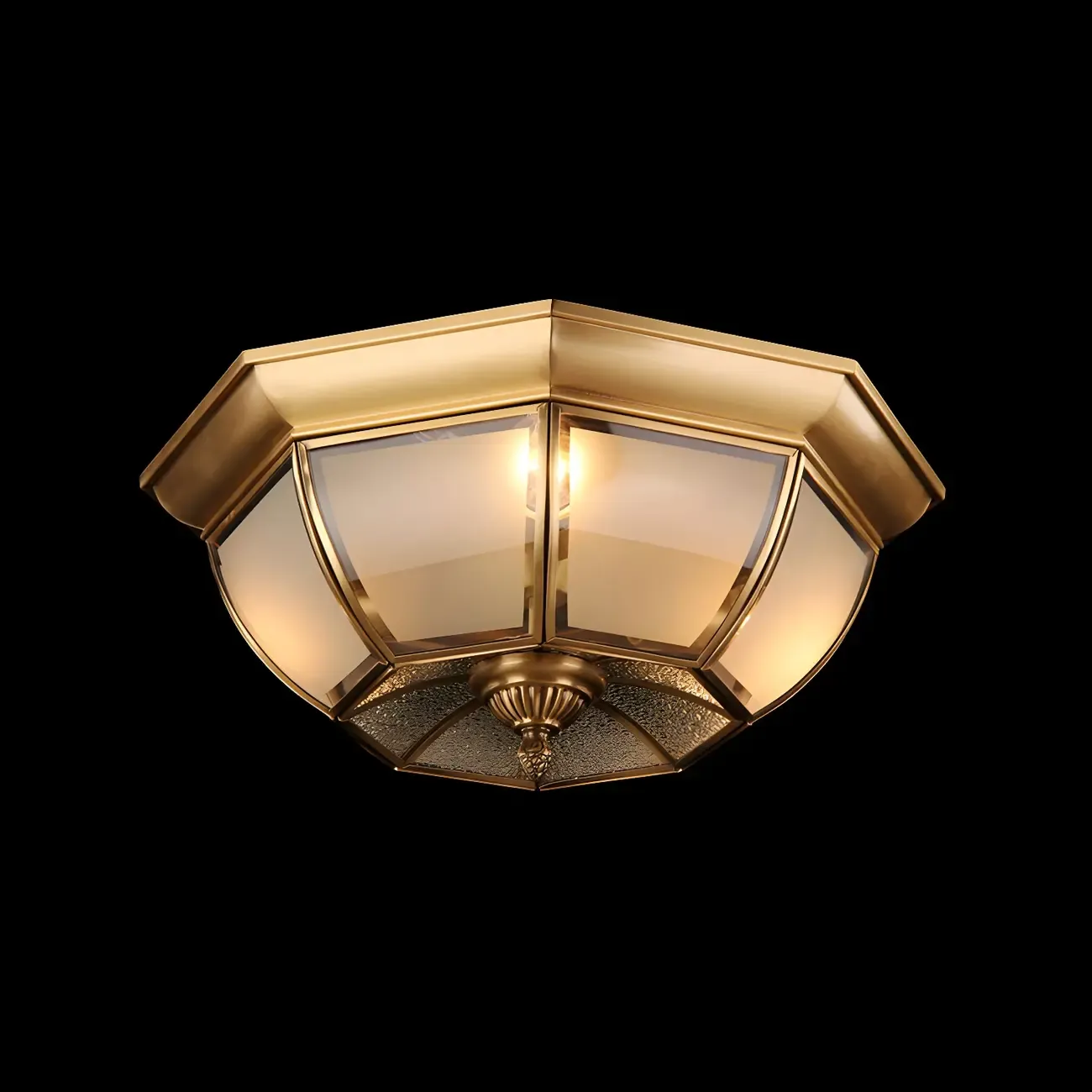 Vintage Glass Flush Mount Light for Elegant Living Room Image - 8
