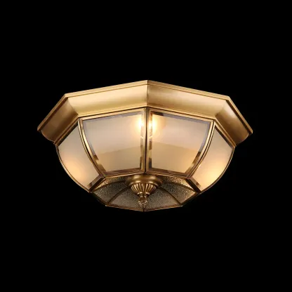 Vintage Glass Flush Mount Light for Elegant Living Room Image - 8