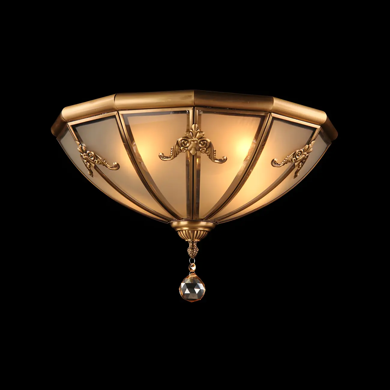 Vintage Glass Flush Mount Light for Elegant Living Room Image - 9 | homeyfad