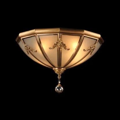 Vintage Glass Flush Mount Light for Elegant Living Room Image - 9