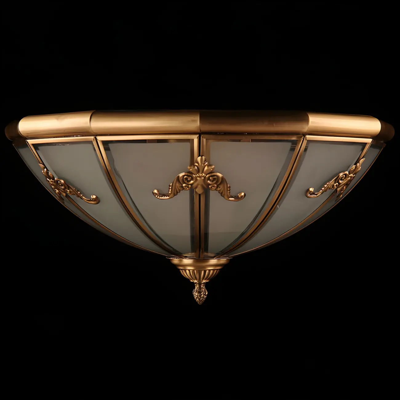 Vintage Glass Flush Mount Light for Elegant Living Room Image - 10 | homeyfad