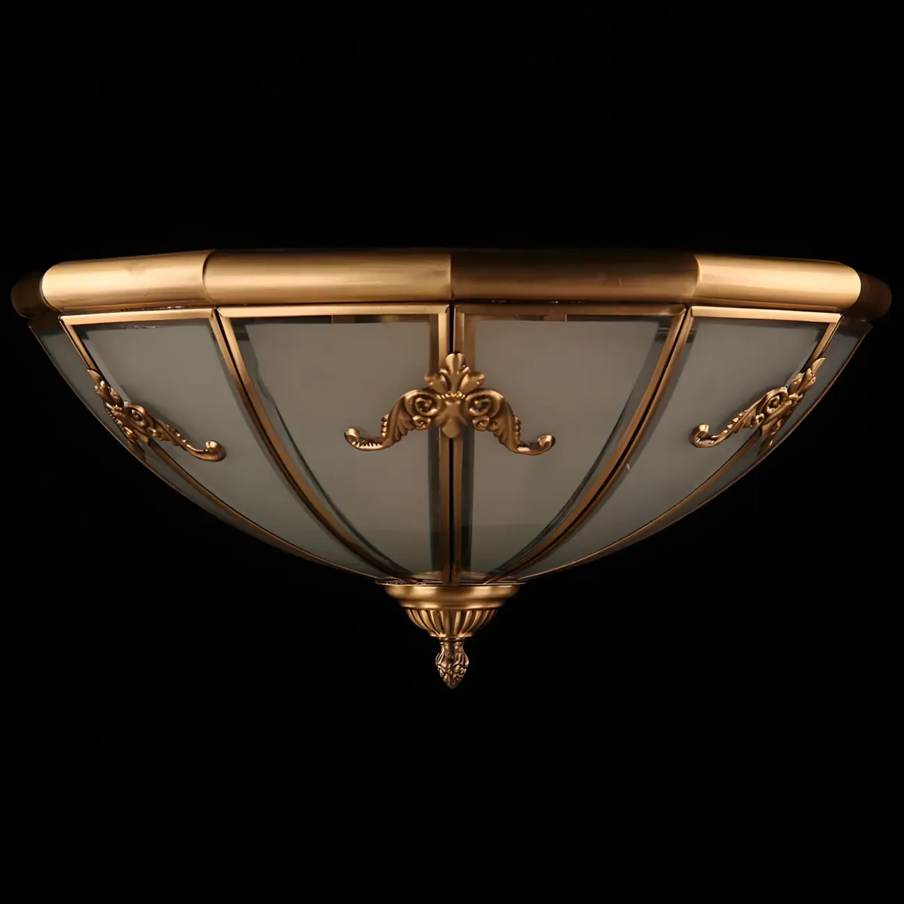 Vintage Glass Flush Mount Light for Elegant Living Room Image - 10