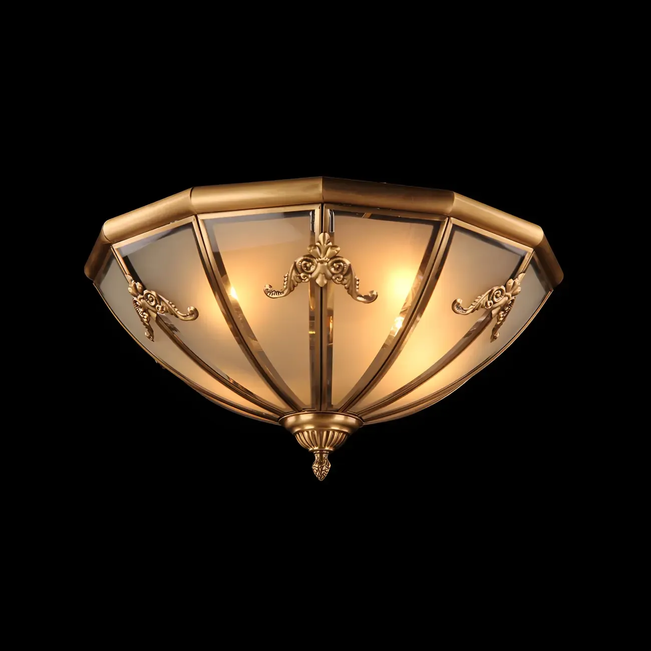 Vintage Glass Flush Mount Light for Elegant Living Room Image - 11