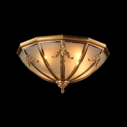 Vintage Glass Flush Mount Light for Elegant Living Room Image - 11